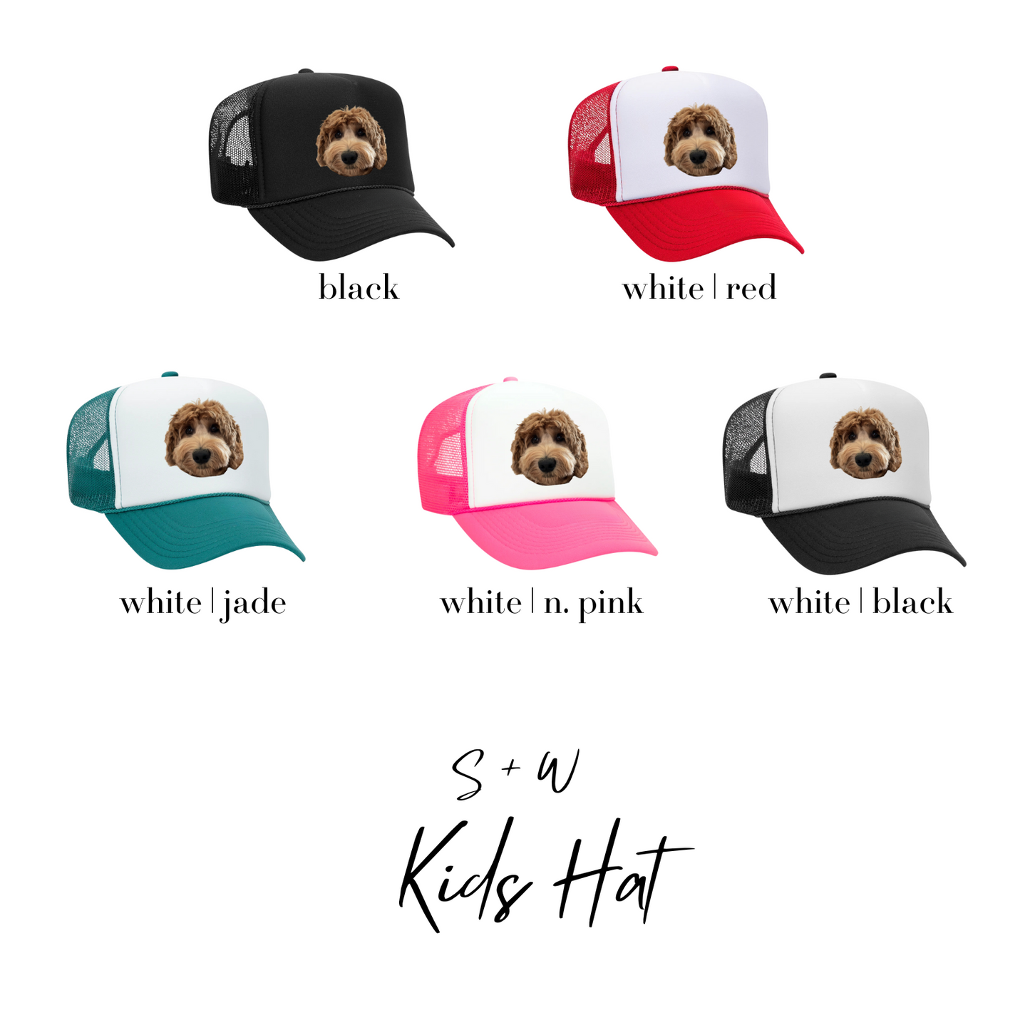 Custom Pet Hat for Kids – Personalized Pet Face Trucker Hat (Ages 3-10)